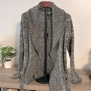 Cardigan w/optional Wrap in Charcoal Gray size Small